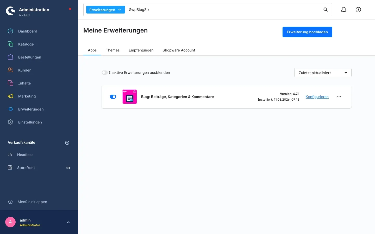 Plugin installiert und aktiviert