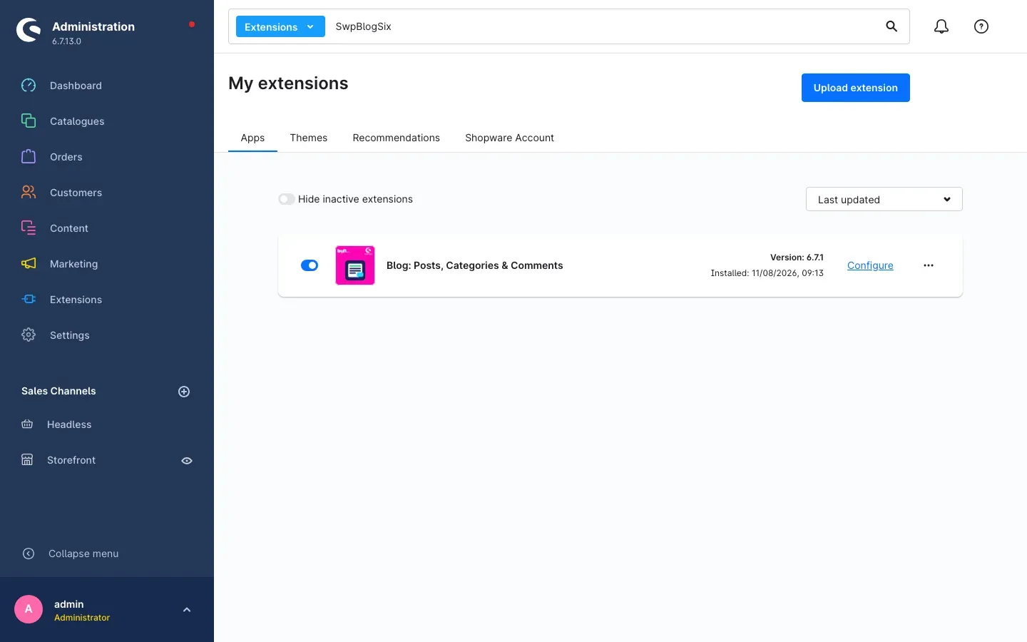Plugin installed and active