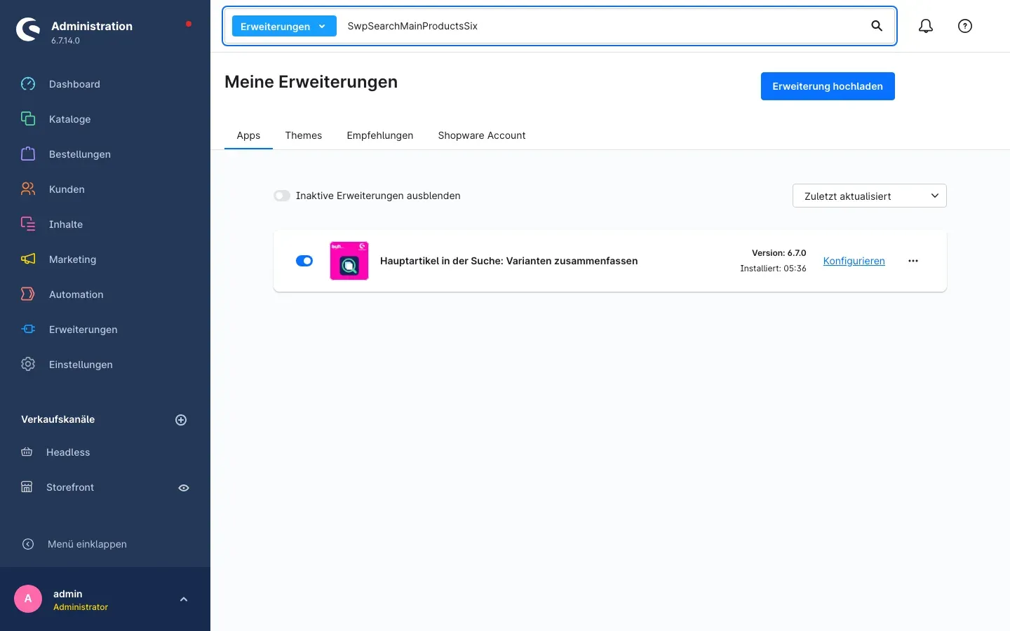 Plugin in Meine Erweiterungen