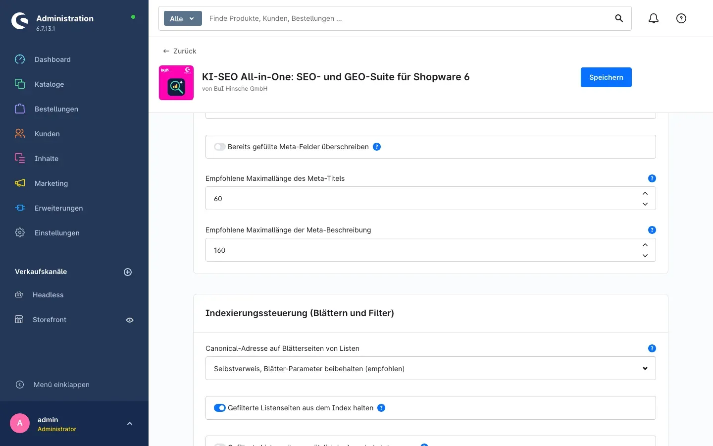 Karte Metadaten und Templates