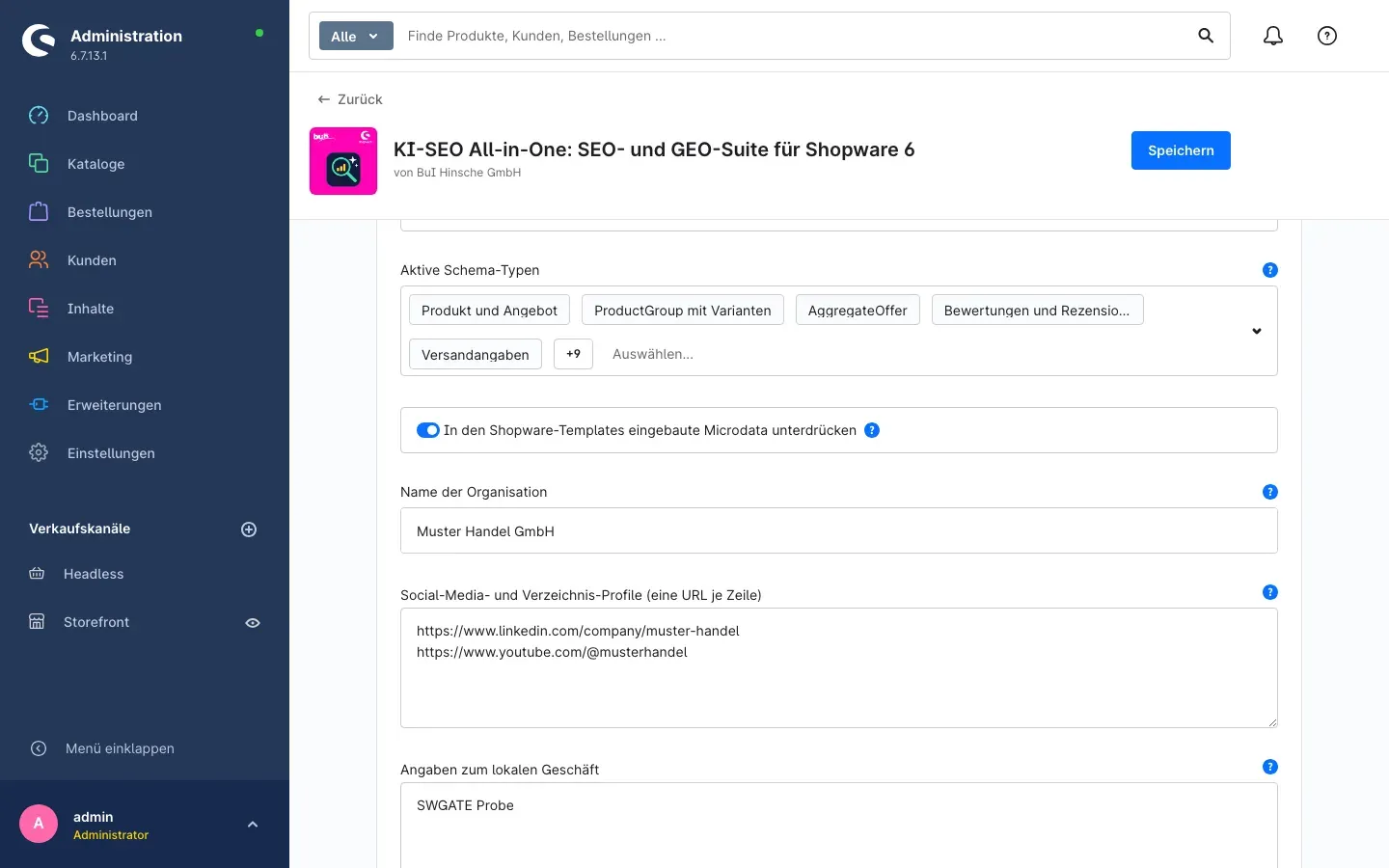 Karte Strukturierte Daten