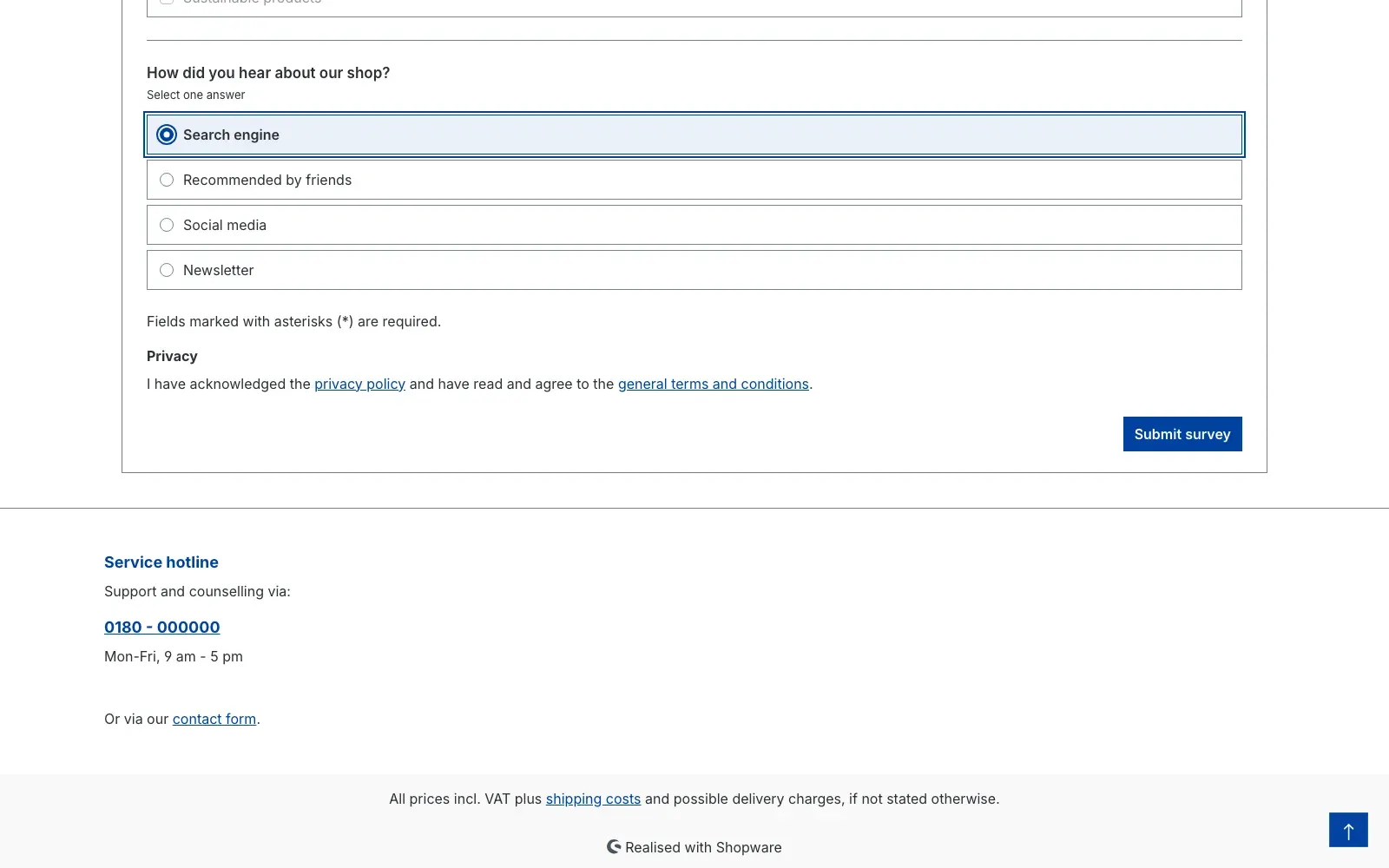 Submitting the poll