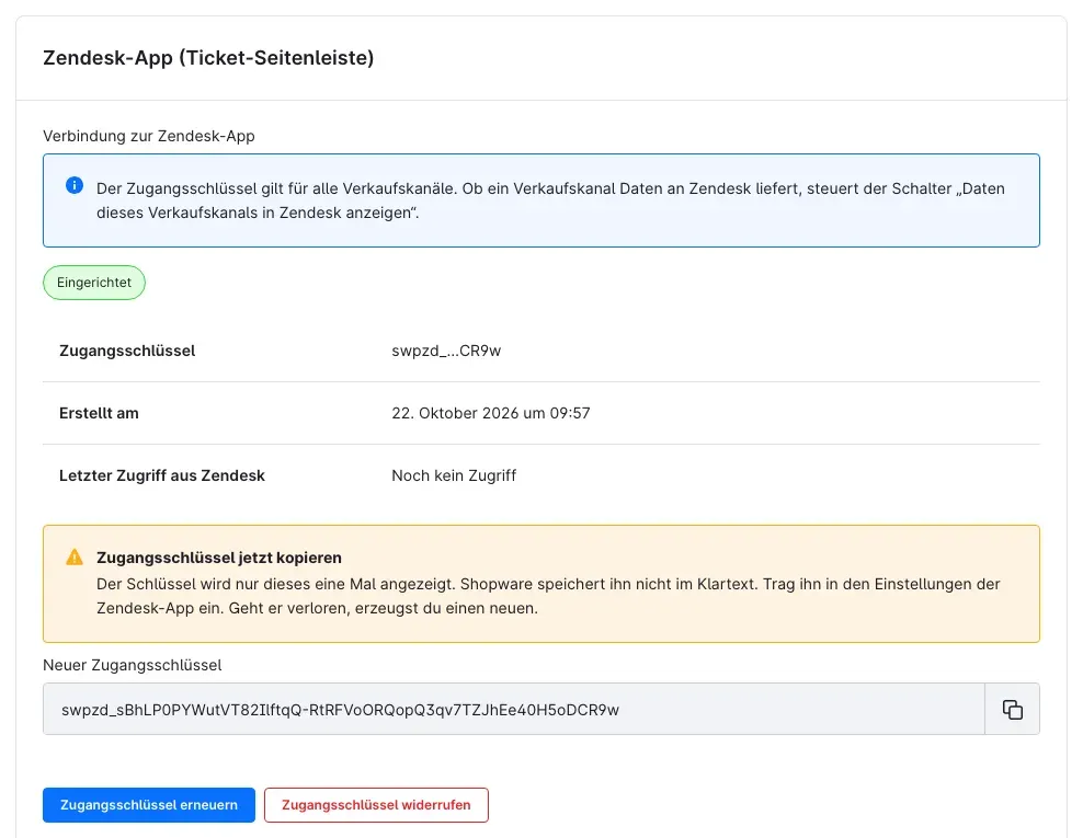 Neuer Zugangsschlüssel