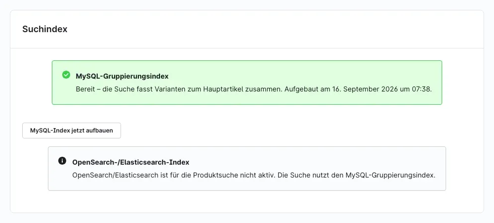 Bereich Suchindex