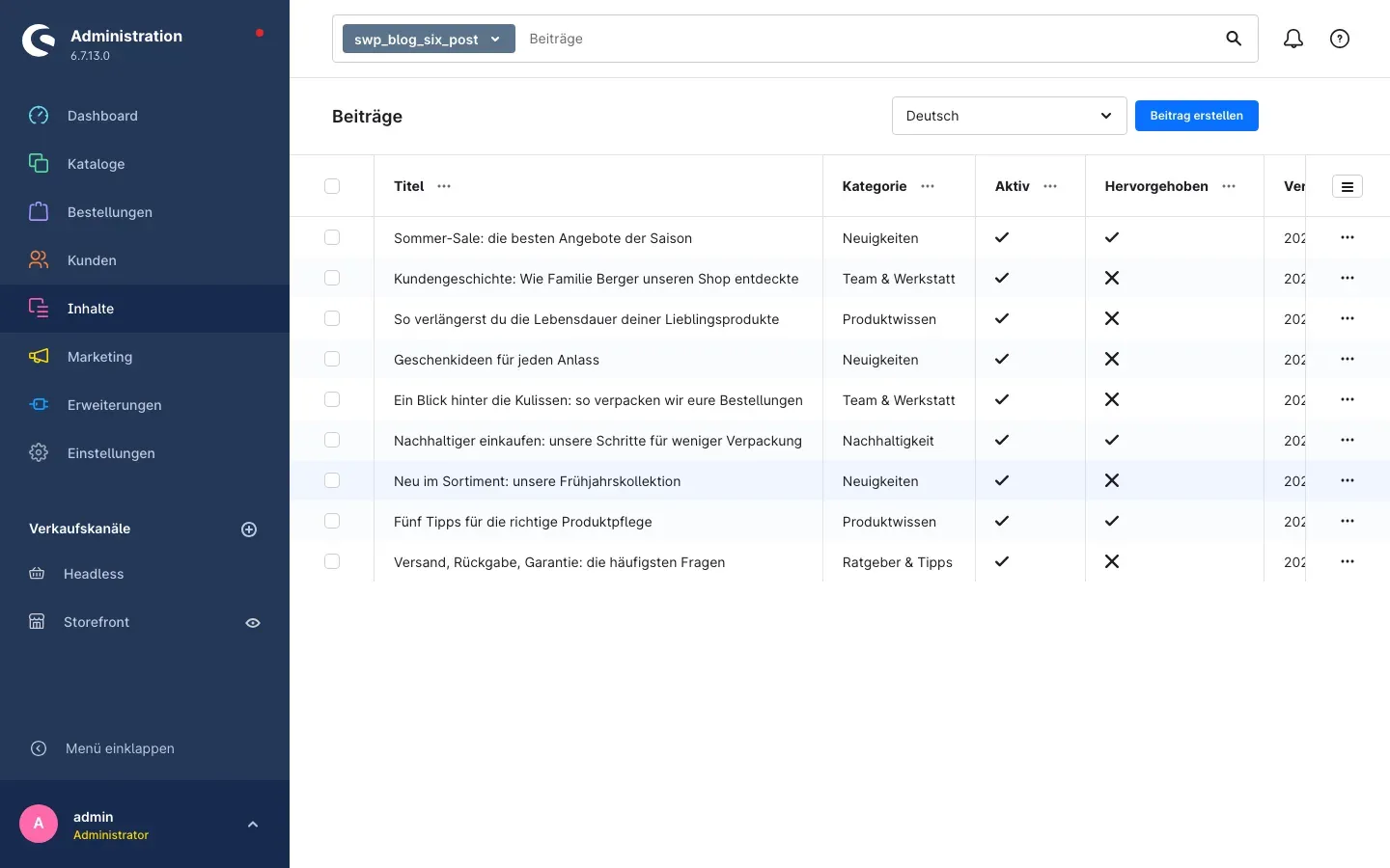 Beitragsliste