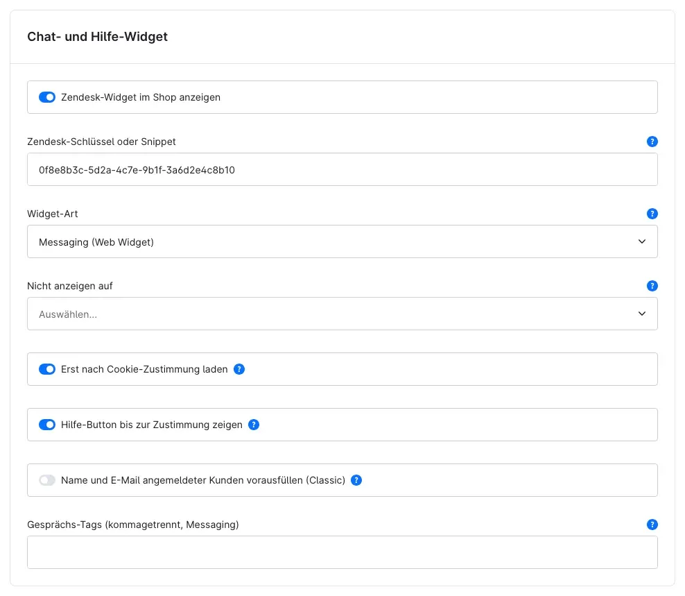 Karte Chat- und Hilfe-Widget