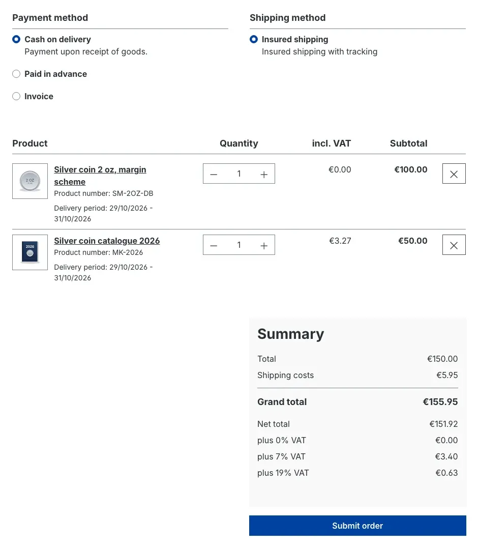 Checkout with split shipping tax