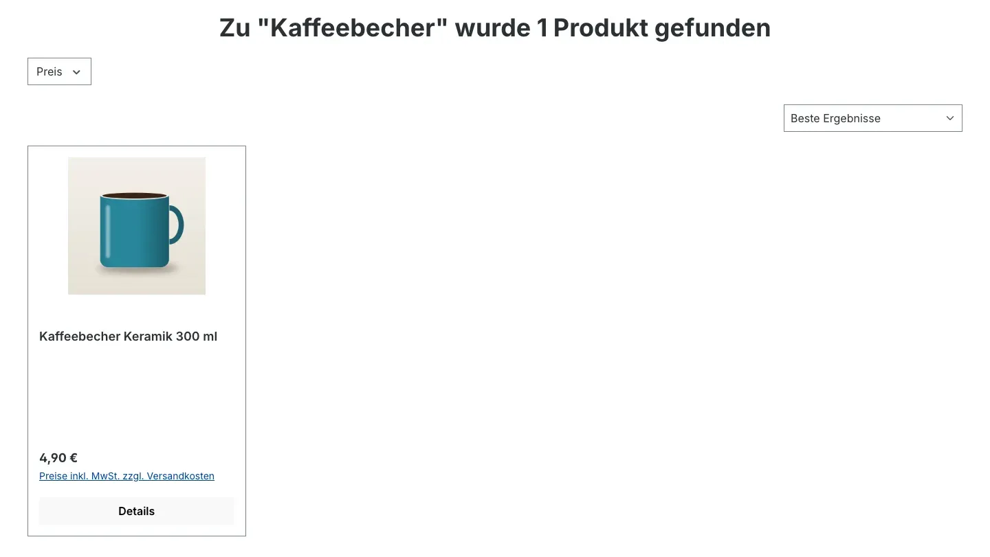 Produktkarte mit dem Button „Details“