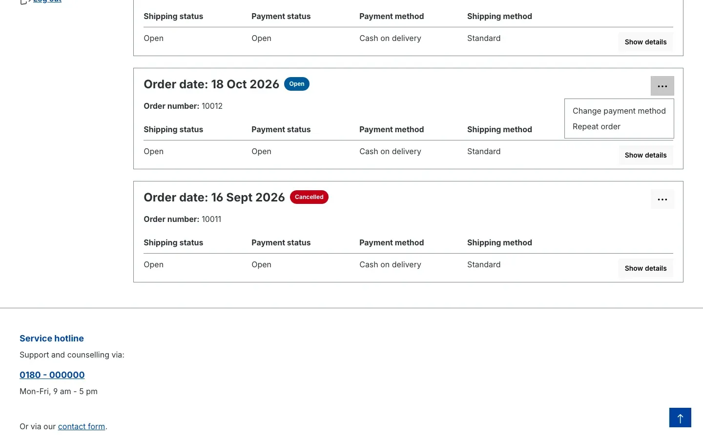 Open order without delete entry