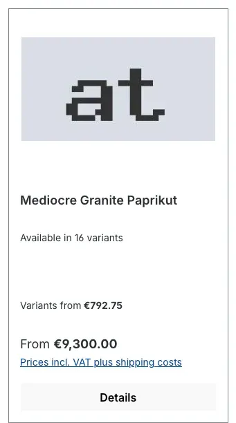 Variant hint on the product card