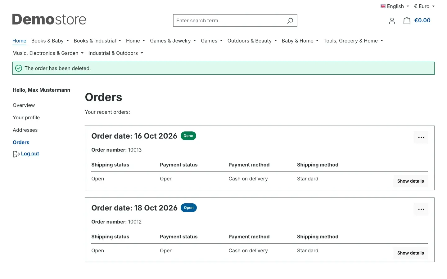 Order deleted