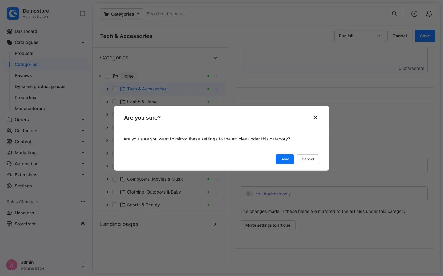 Fig. 10: Confirmation before the settings are applied