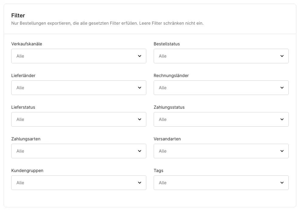 Profil, Karte Filter