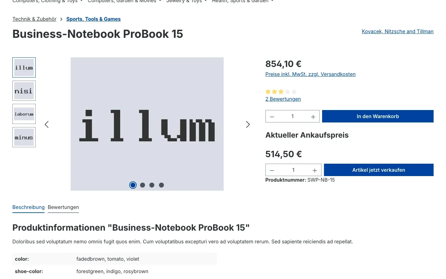 Abb. 11: Produktseite mit „Aktueller Ankaufspreis“ und „Artikel jetzt verkaufen“