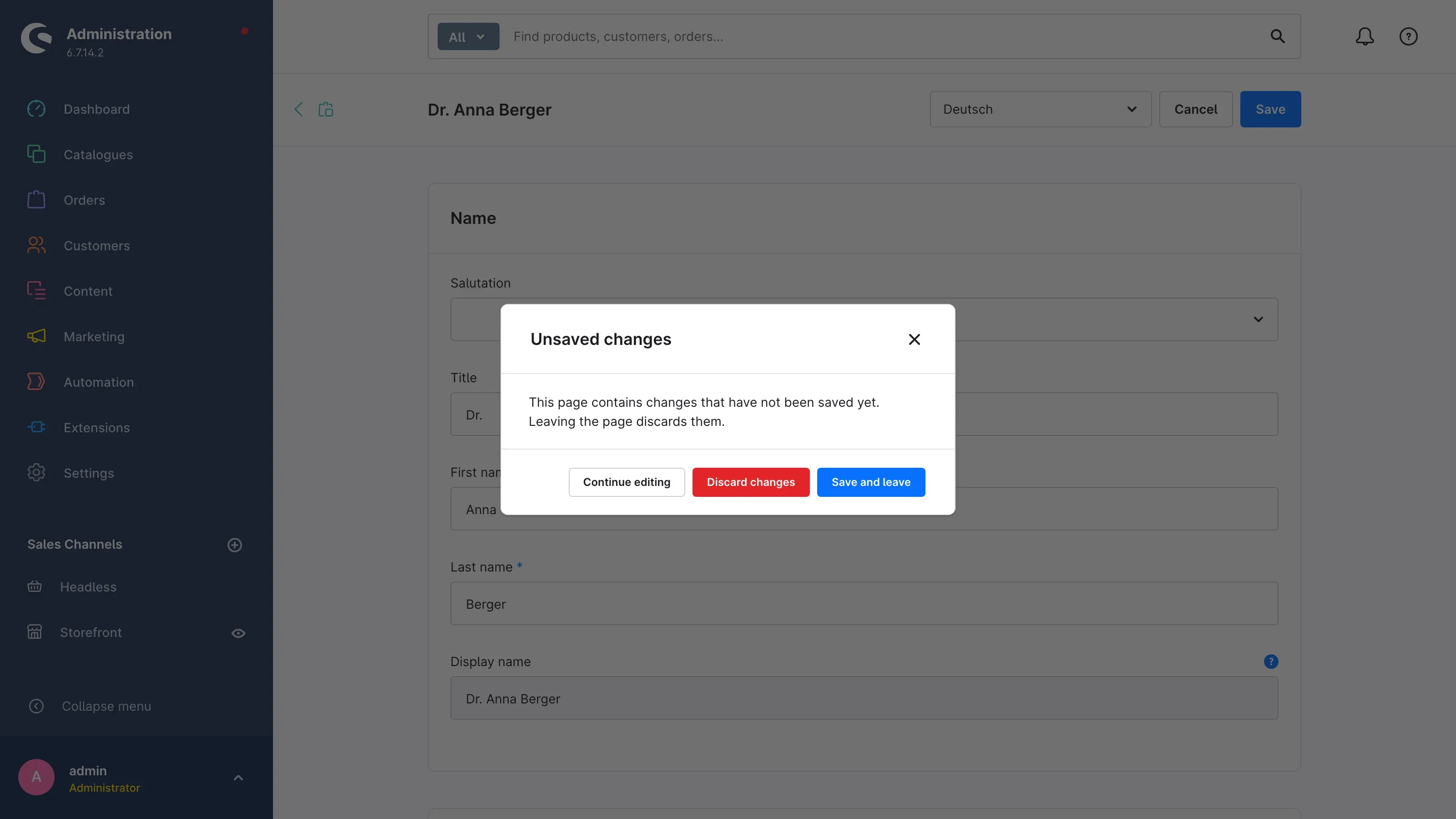 The "Unsaved changes" dialog