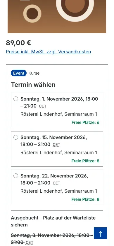 Terminauswahl mobil