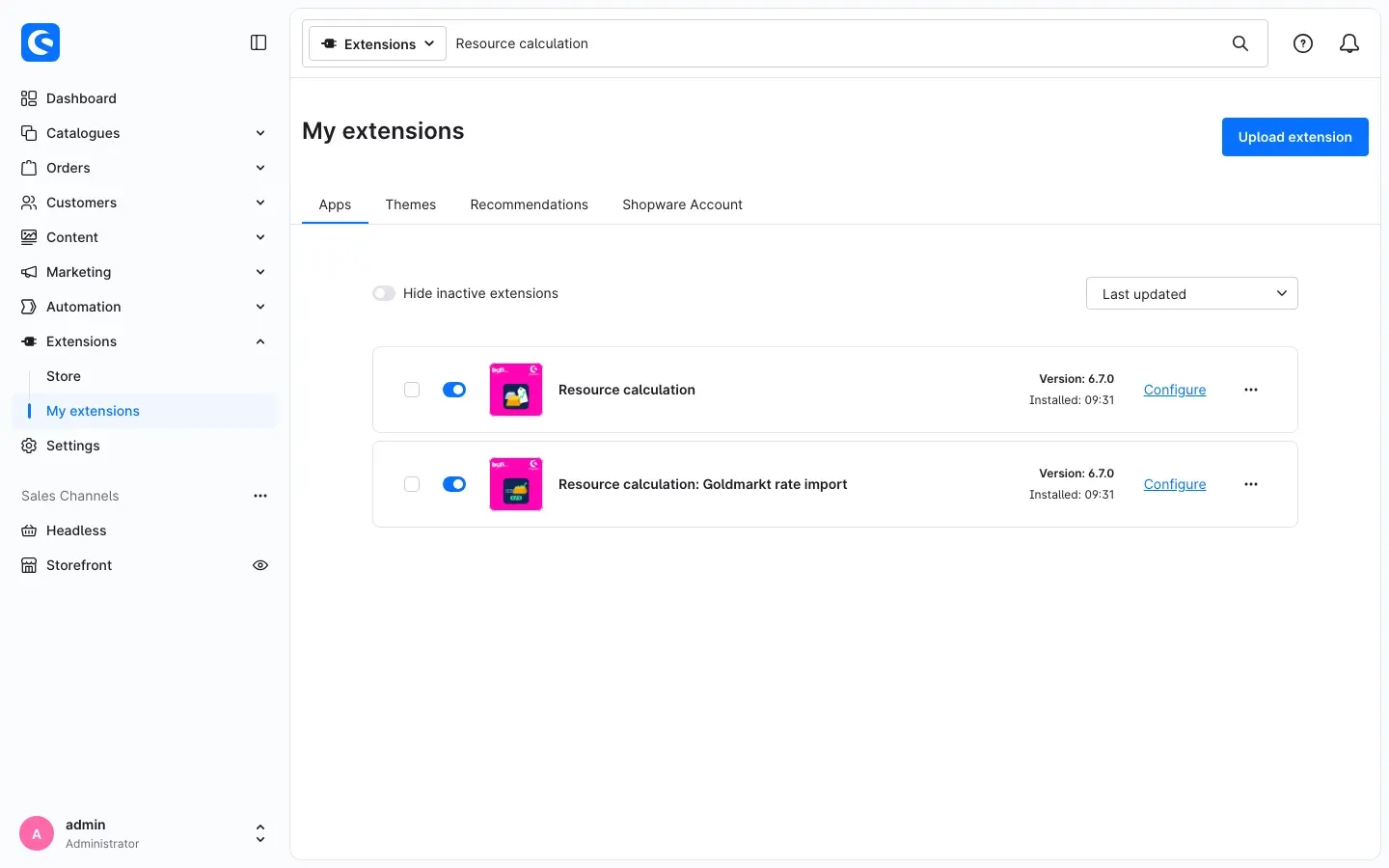 My extensions with both plugins