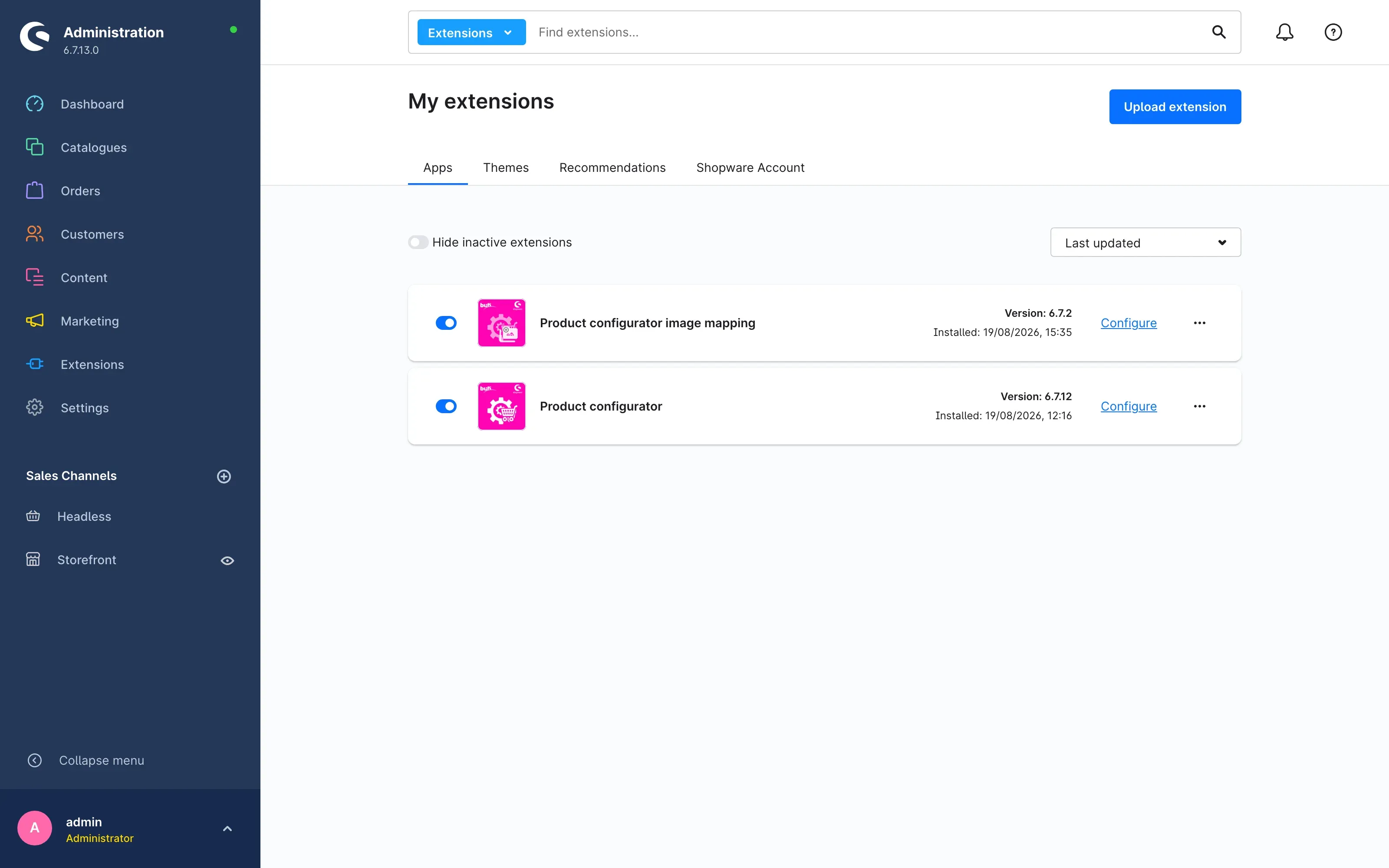 My extensions with both plugins