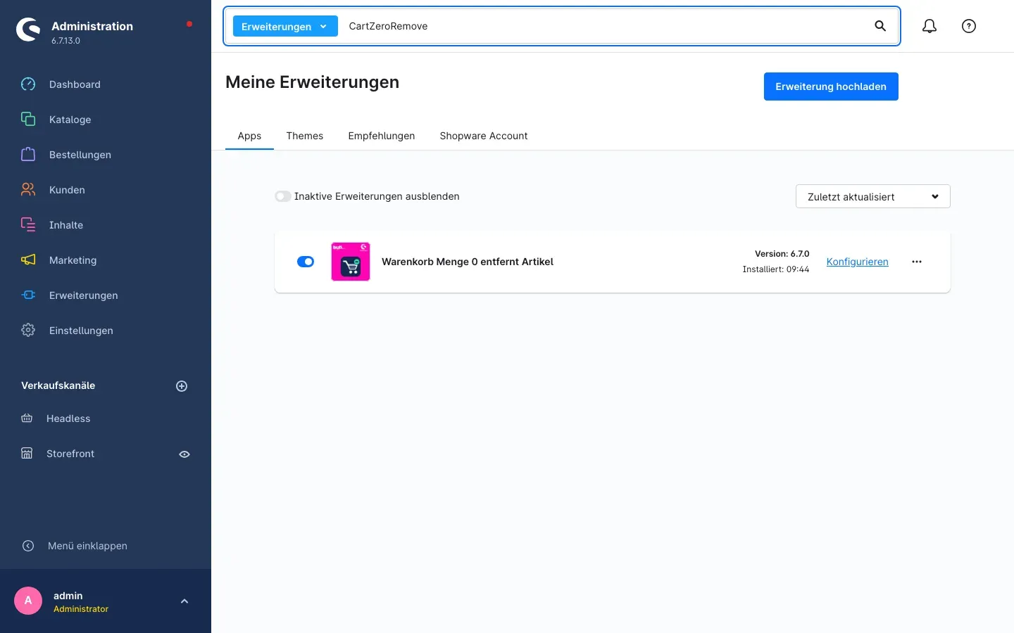 Plugin installiert und aktiv