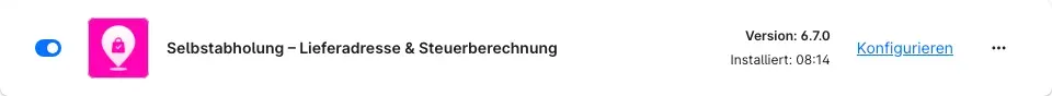 Das Plugin – installiert und aktiv in der Erweiterungsliste
