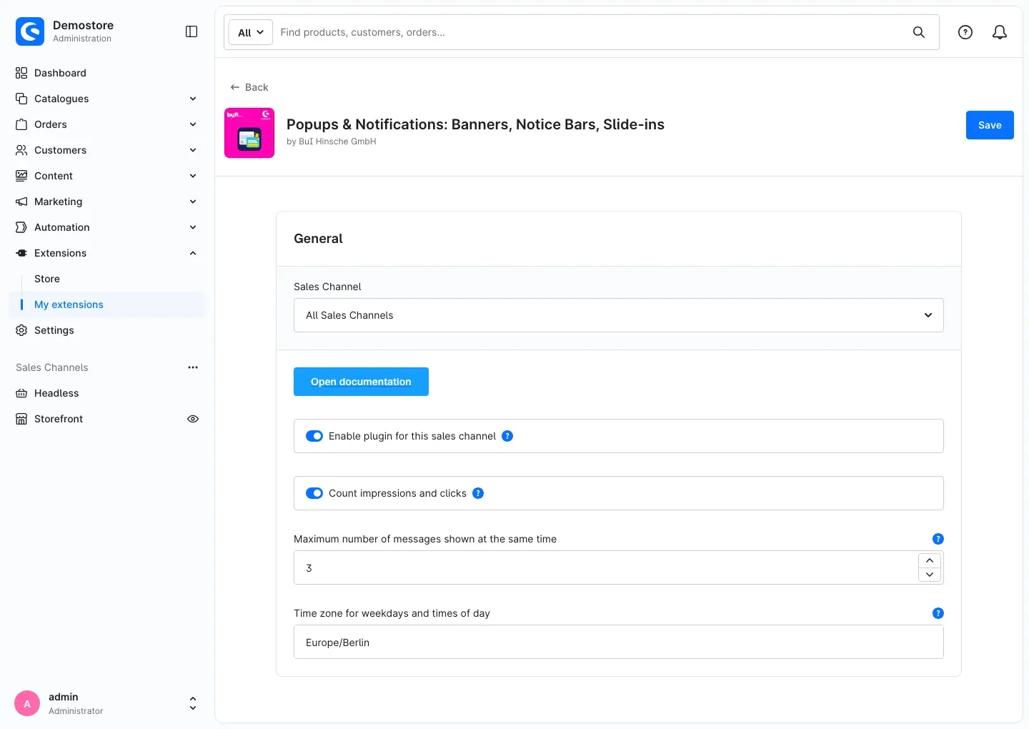 Plugin configuration