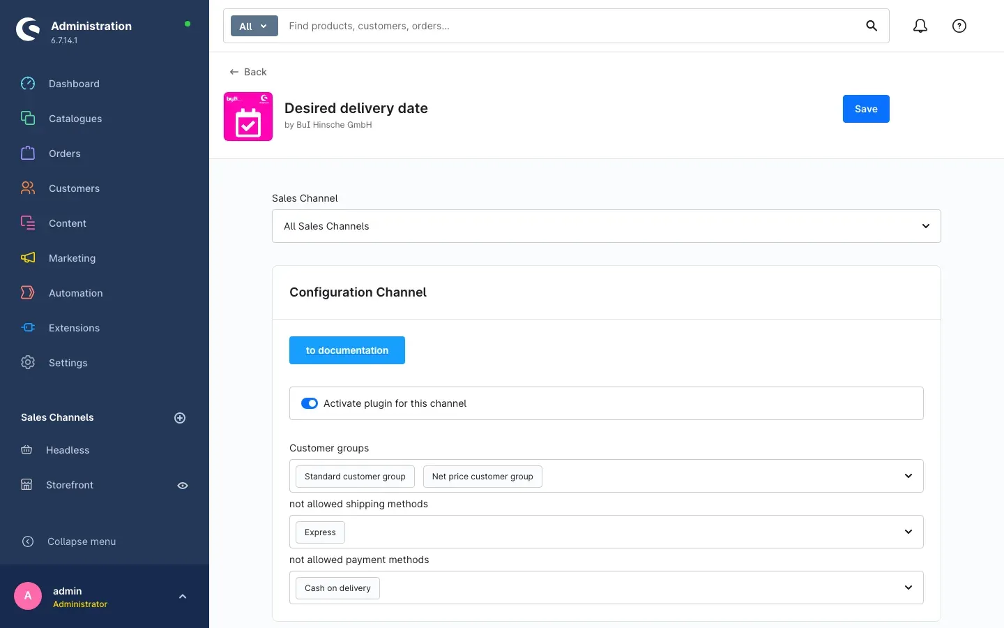 Plugin configuration
