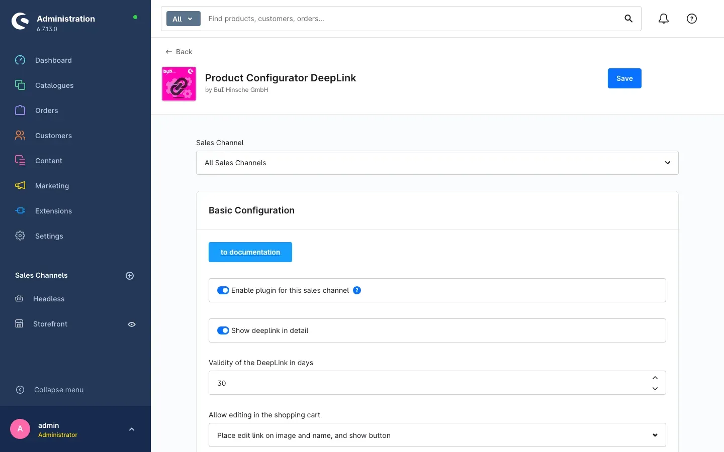 Plugin configuration
