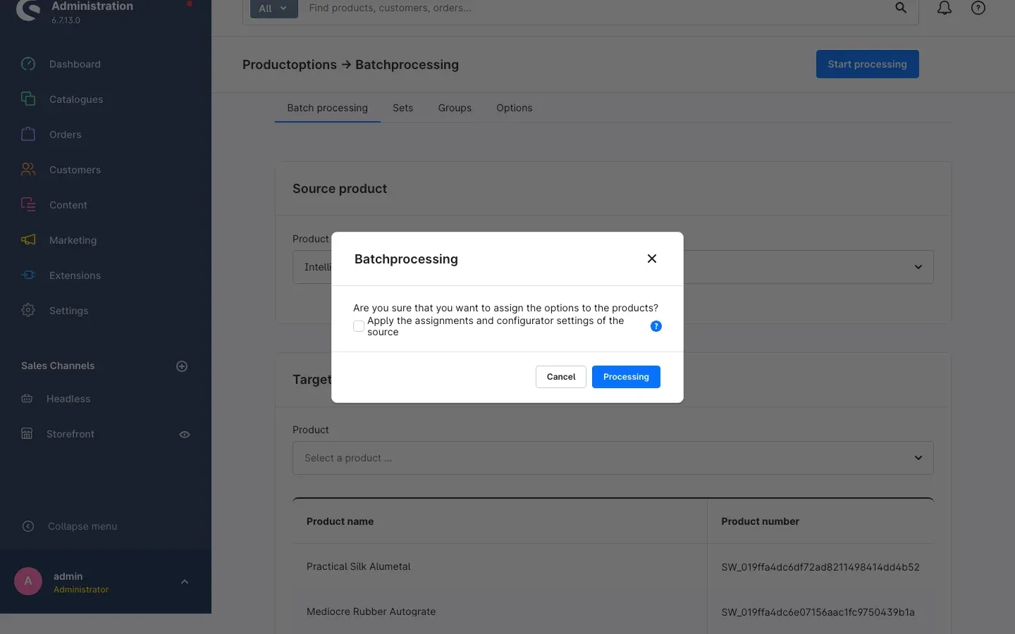 Confirmation dialog with the "Apply the assignments and configurator settings of the source" option
