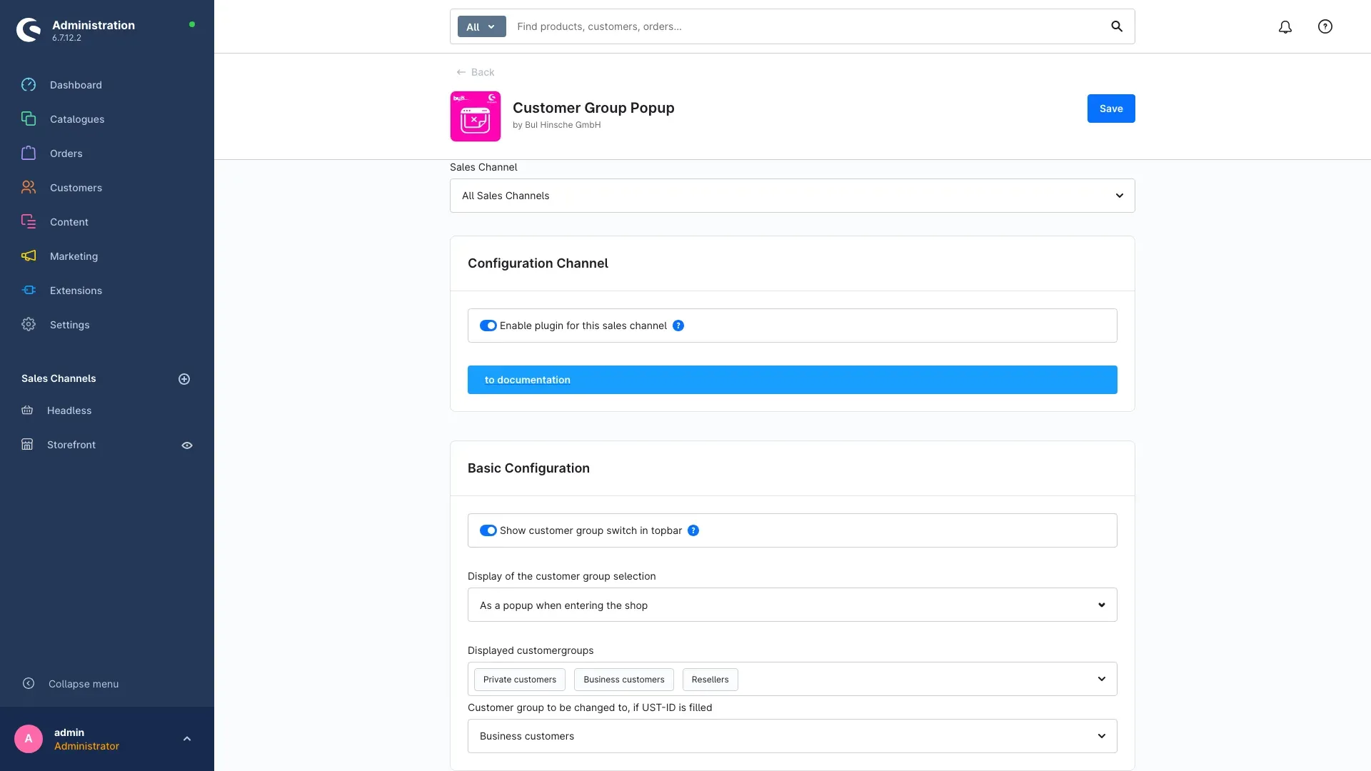 The "Basic Configuration" card