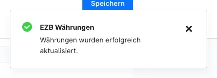 Bestätigung nach dem manuellen Update