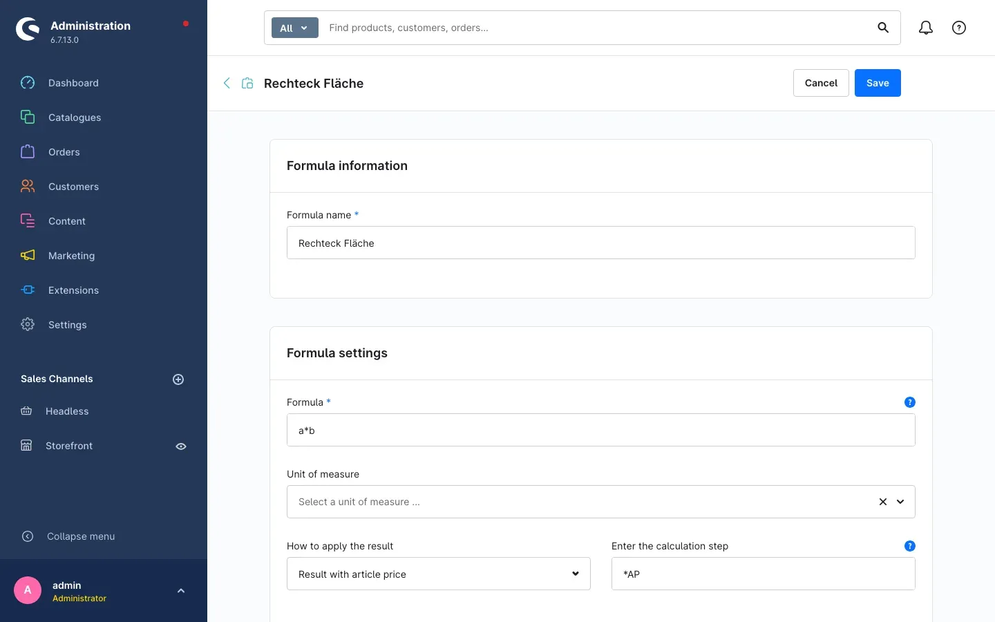 Formula editor