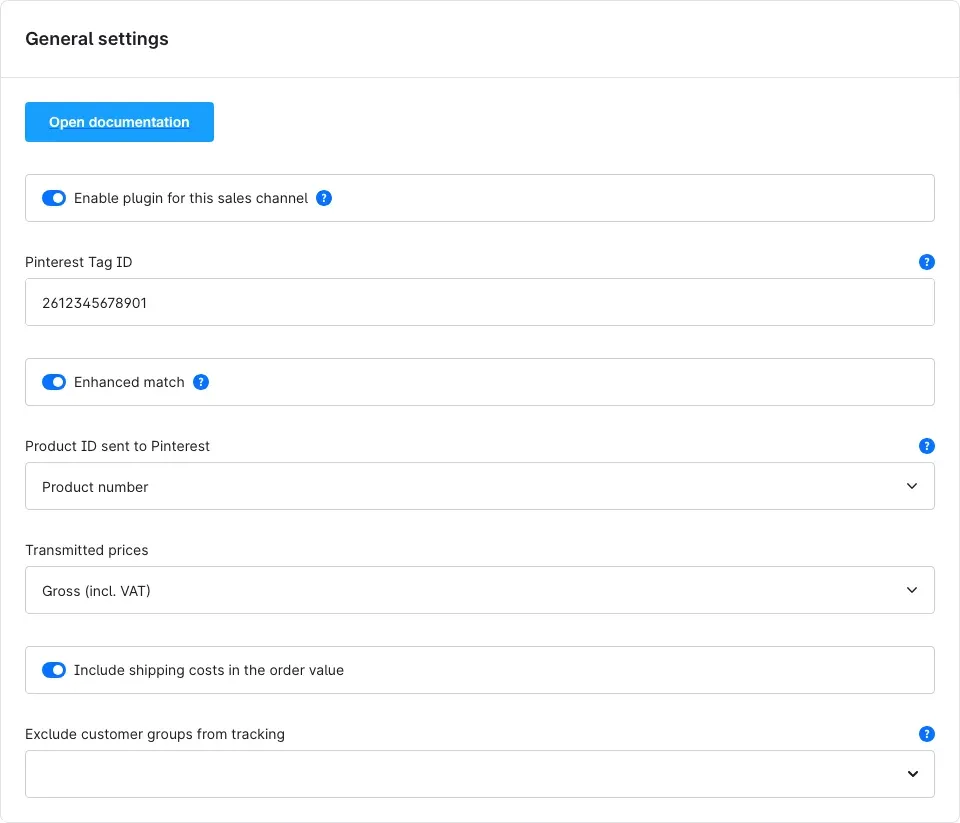 Section "General settings"