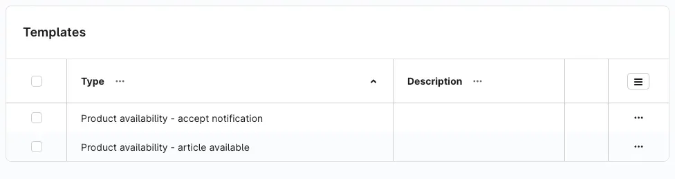 The two email templates