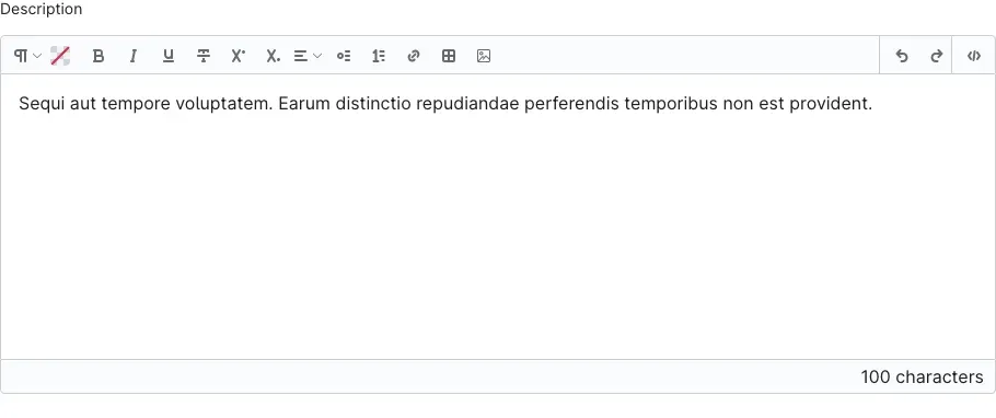 Product description text editor with the same image icon