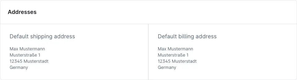 Step 4: the pickup customer's default shipping address – the source of the pickup address