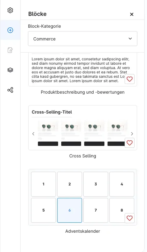 Block Adventskalender in der Block-Kategorie Commerce