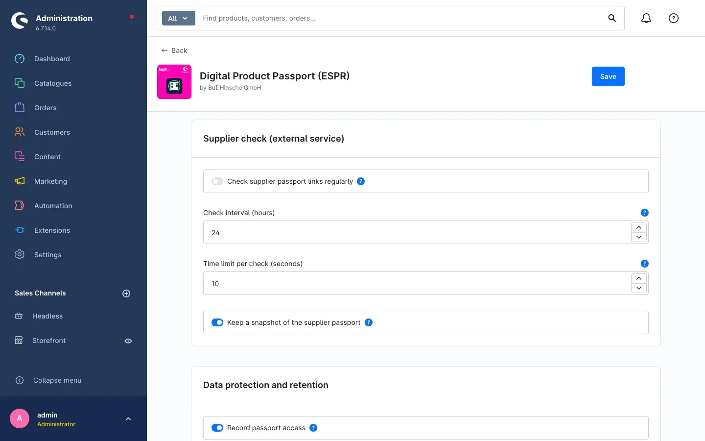 The "Supplier check" card