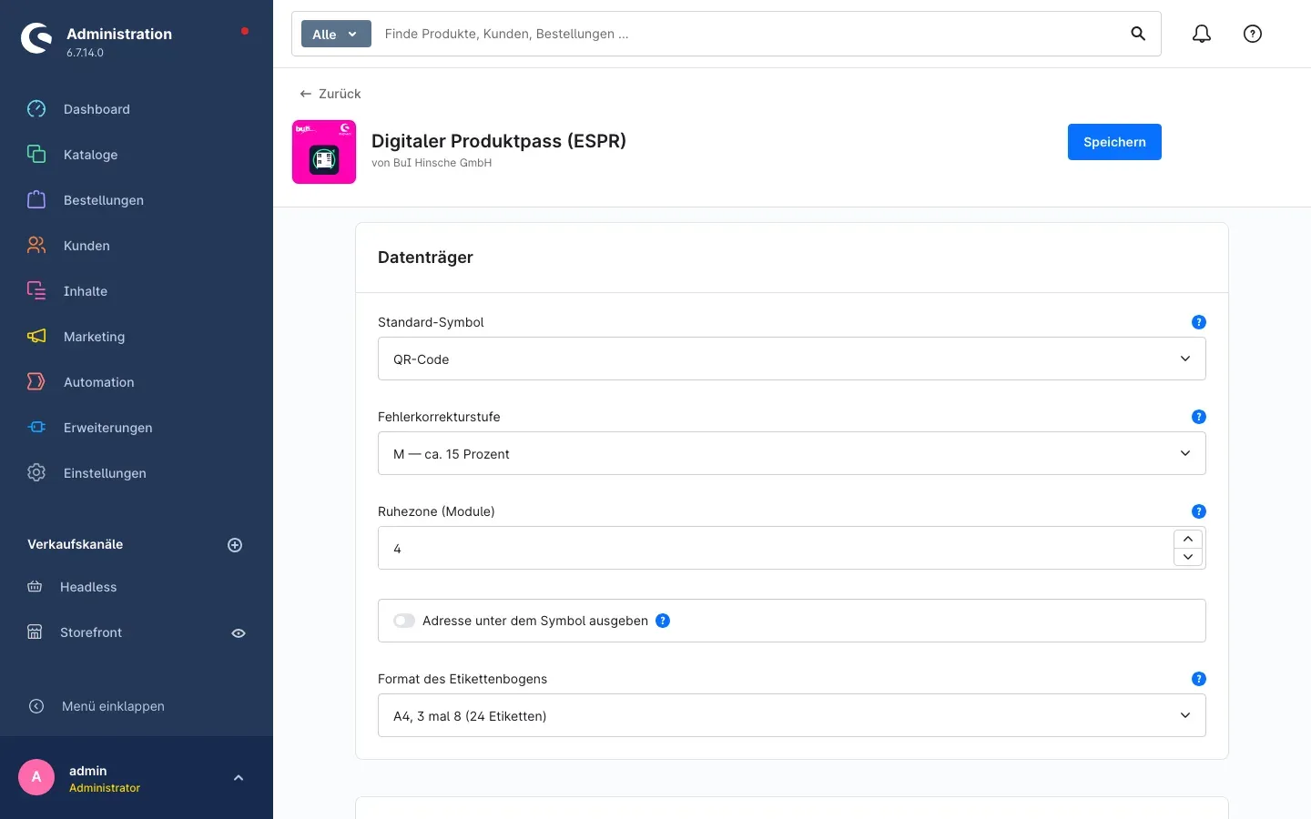 Die Karte „Datenträger“