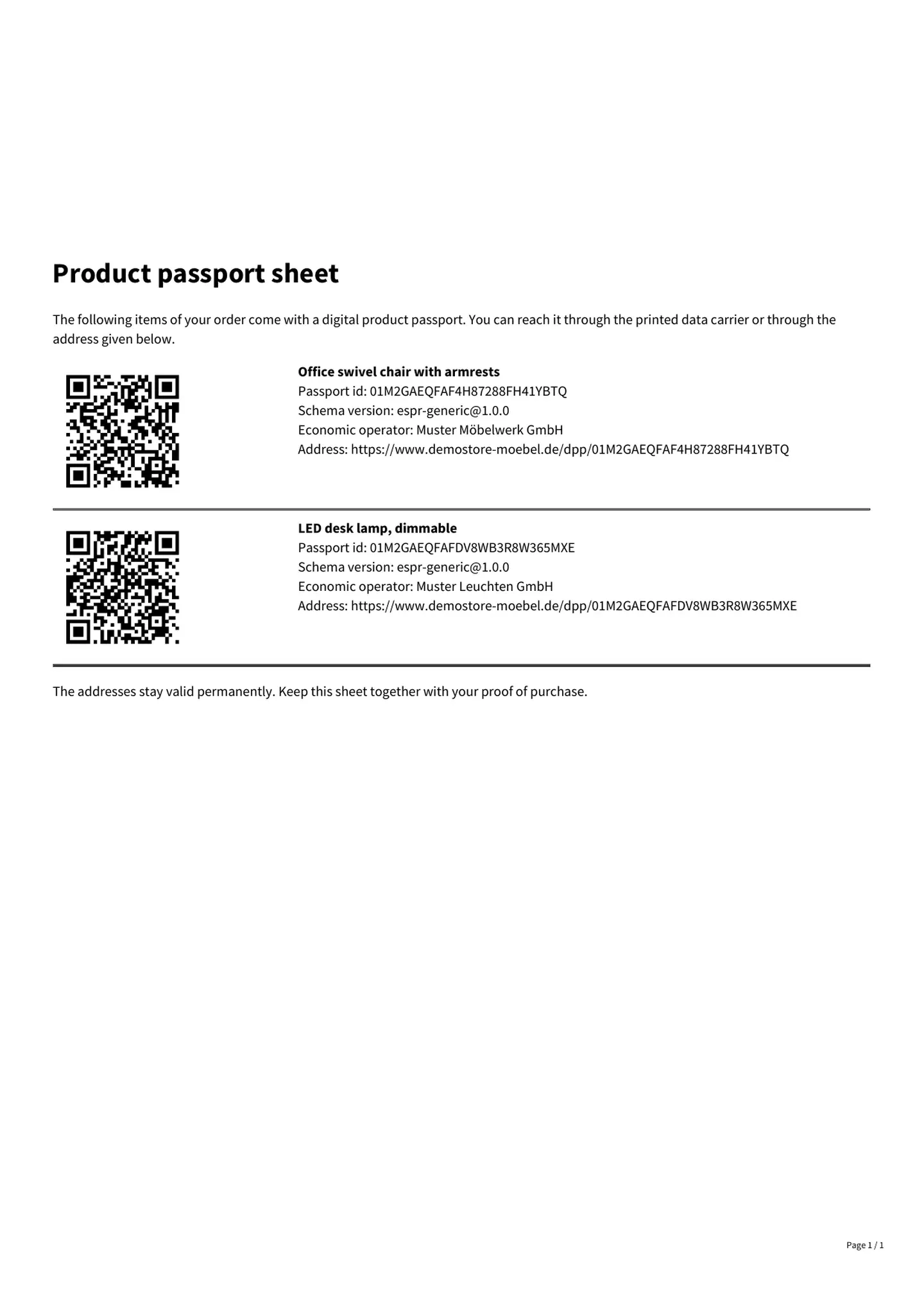 The generated sheet