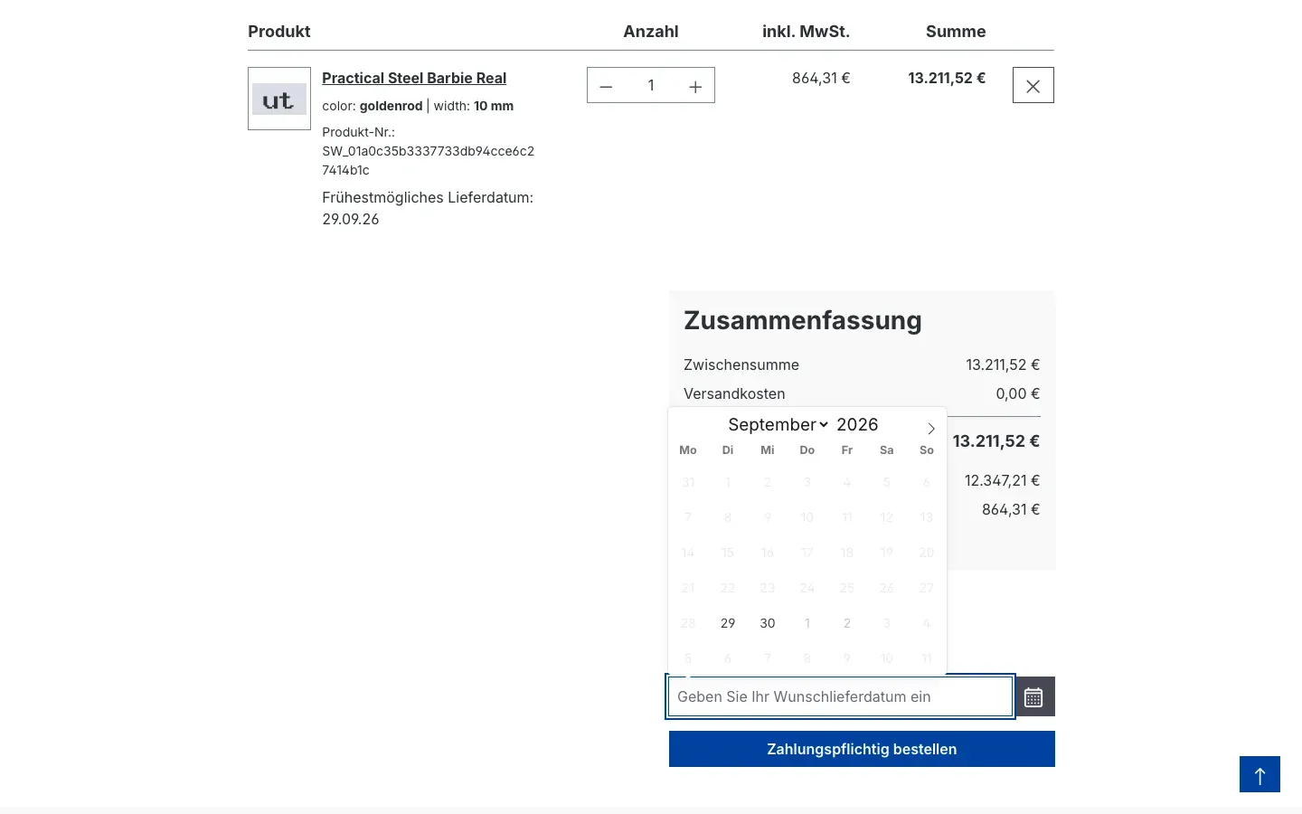Geöffneter Kalender