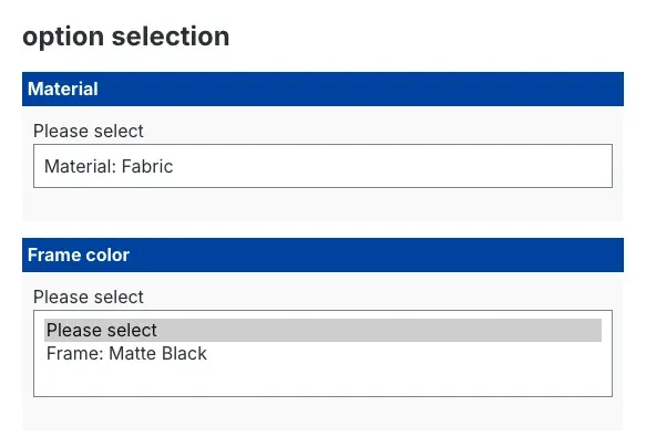 The blocked option has disappeared from the Frame color group
