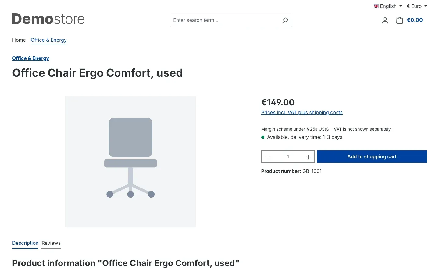 Notice on the product page