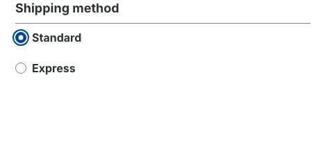 Step 7: the self-pickup shipping method "Standard" selected on the confirm page