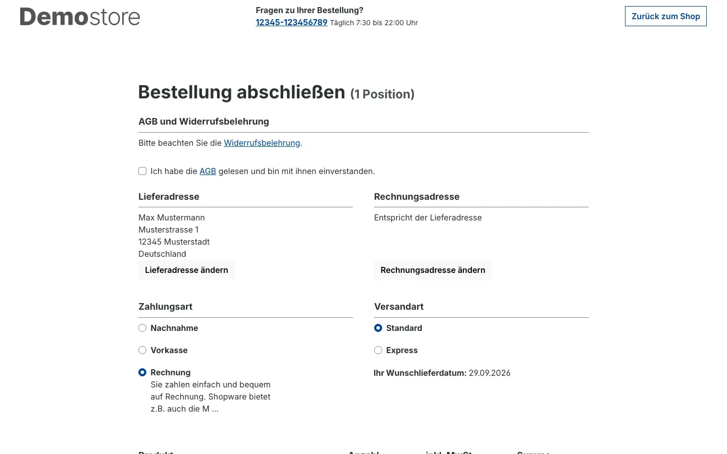 Übernommener Termin