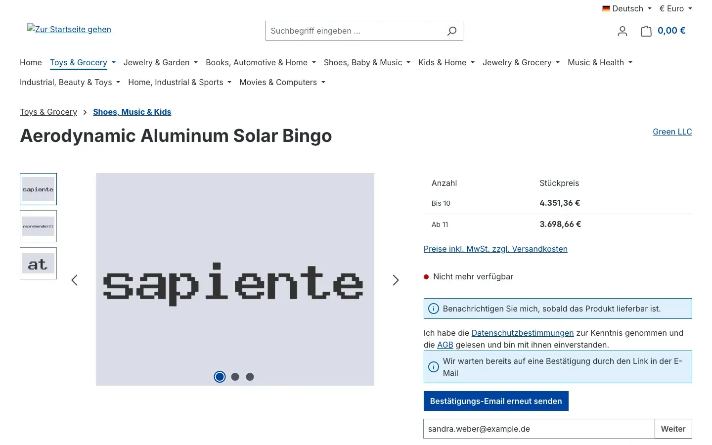 Die Schaltfläche zum erneuten Senden