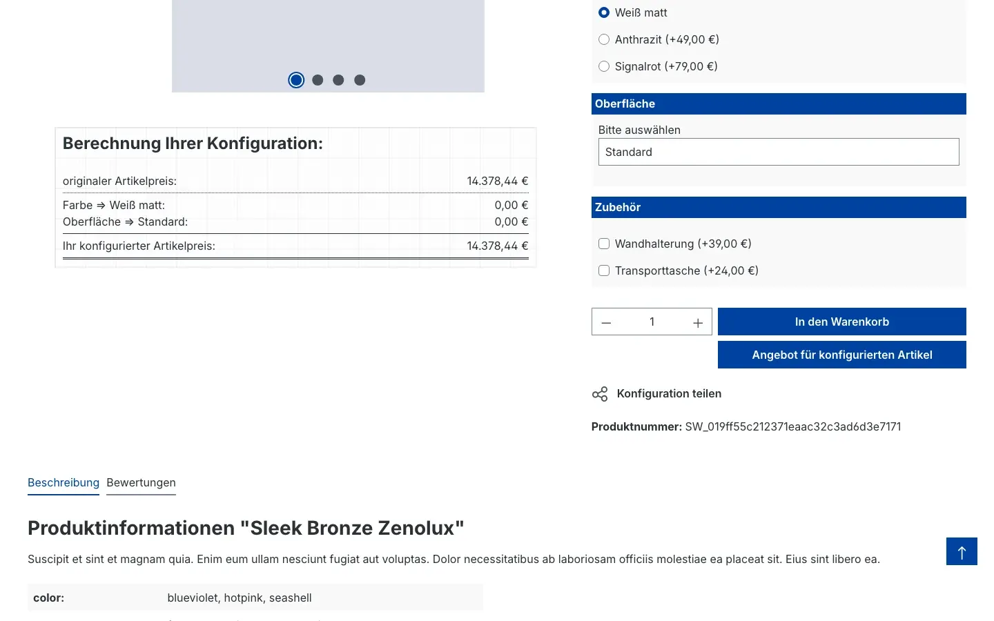 Teilen-Button auf der Produktseite