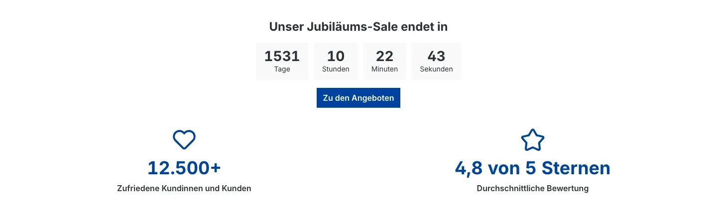 Countdown und zwei Zähler im 2-Spalten-Layout