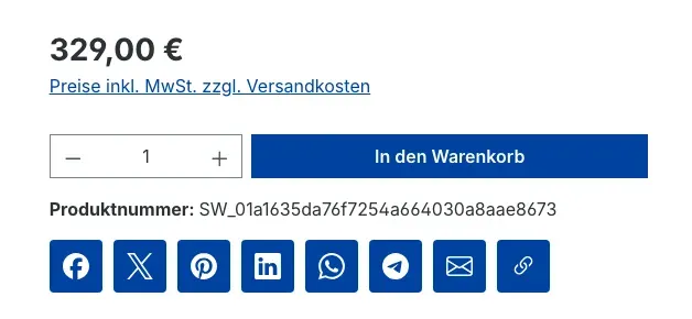 Shop-Farbe, große Buttons