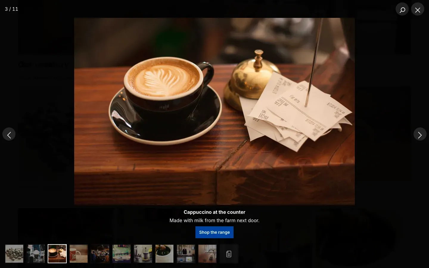 Lightbox with caption, counter, link and thumbnail strip
