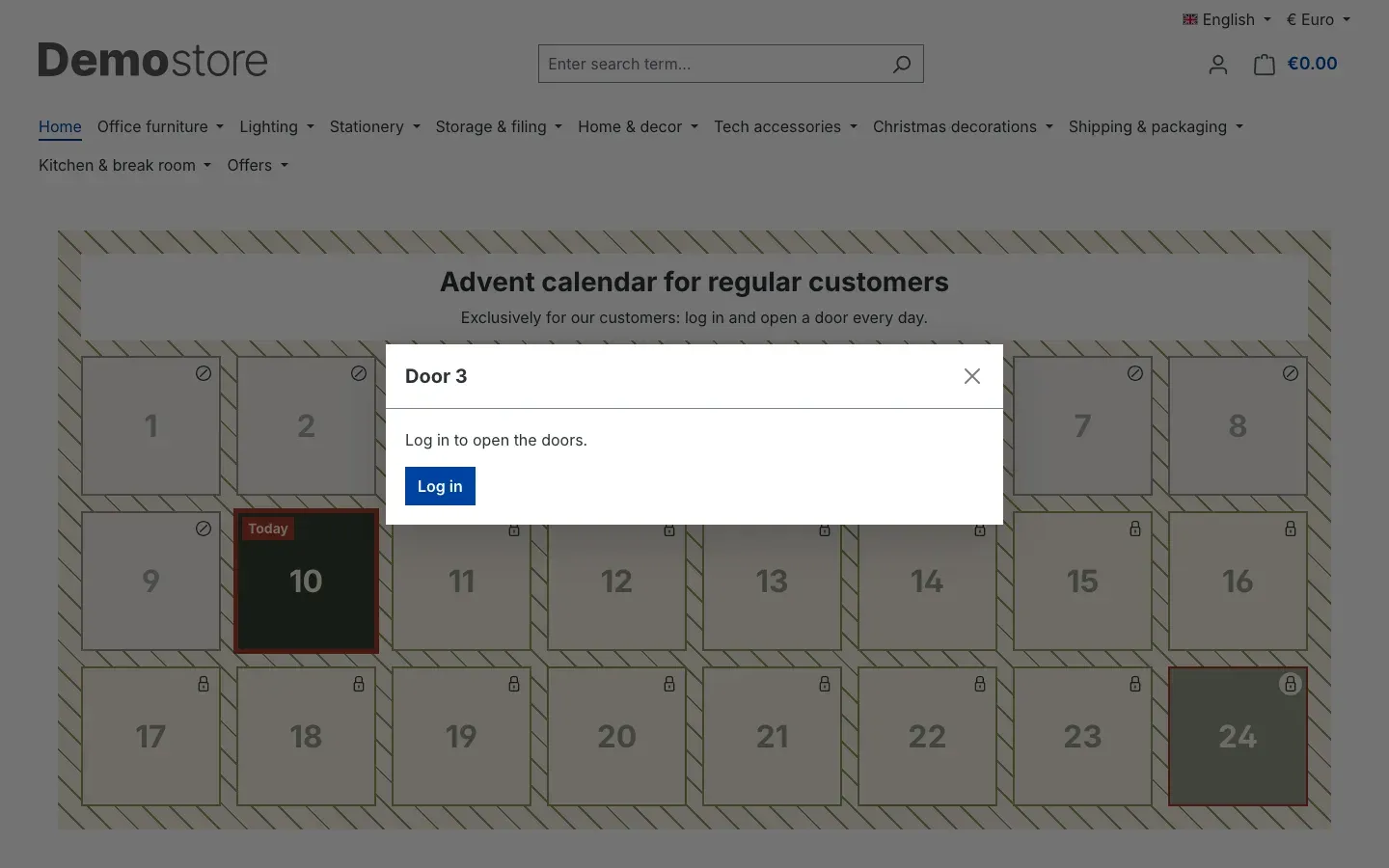 Login notice in the calendar